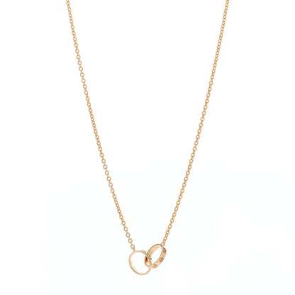 Cartier 18K Pink Gold Interlocking LOVE Necklace 1 of 5