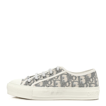 Christian Dior Canvas Oblique Walk'N'Dior Low Top Sneakers 36.5 Grey Stone 1 of 7