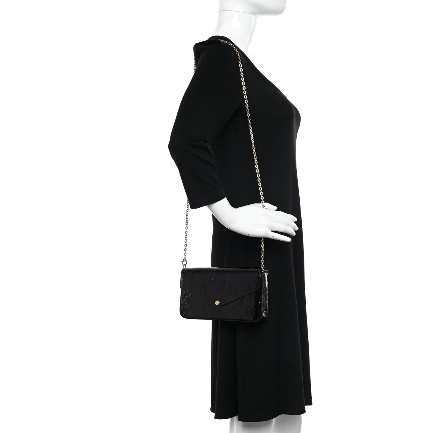 Vernis Pochette Felicie Chain Wallet Amarante