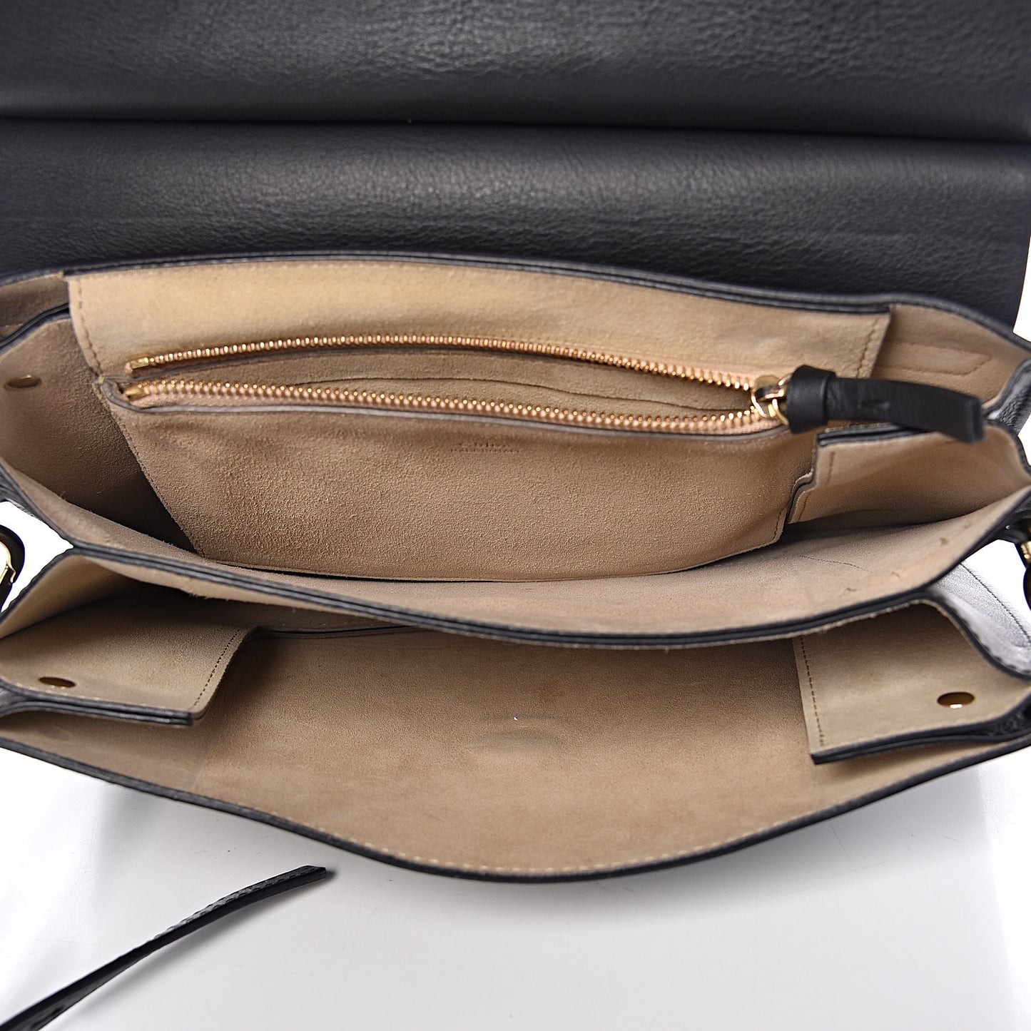Suede Calfskin Medium Faye Shoulder Bag Black