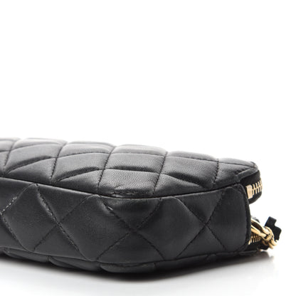 Chanel Lambskin Quilted Small Clutch With Chain Black 7 of 18