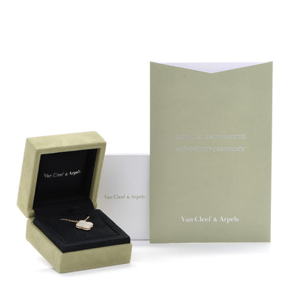 Van Cleef & Arpels 18K Yellow Gold Mother of Pearl Vintage Alhambra Pendant Necklace 7 of 7