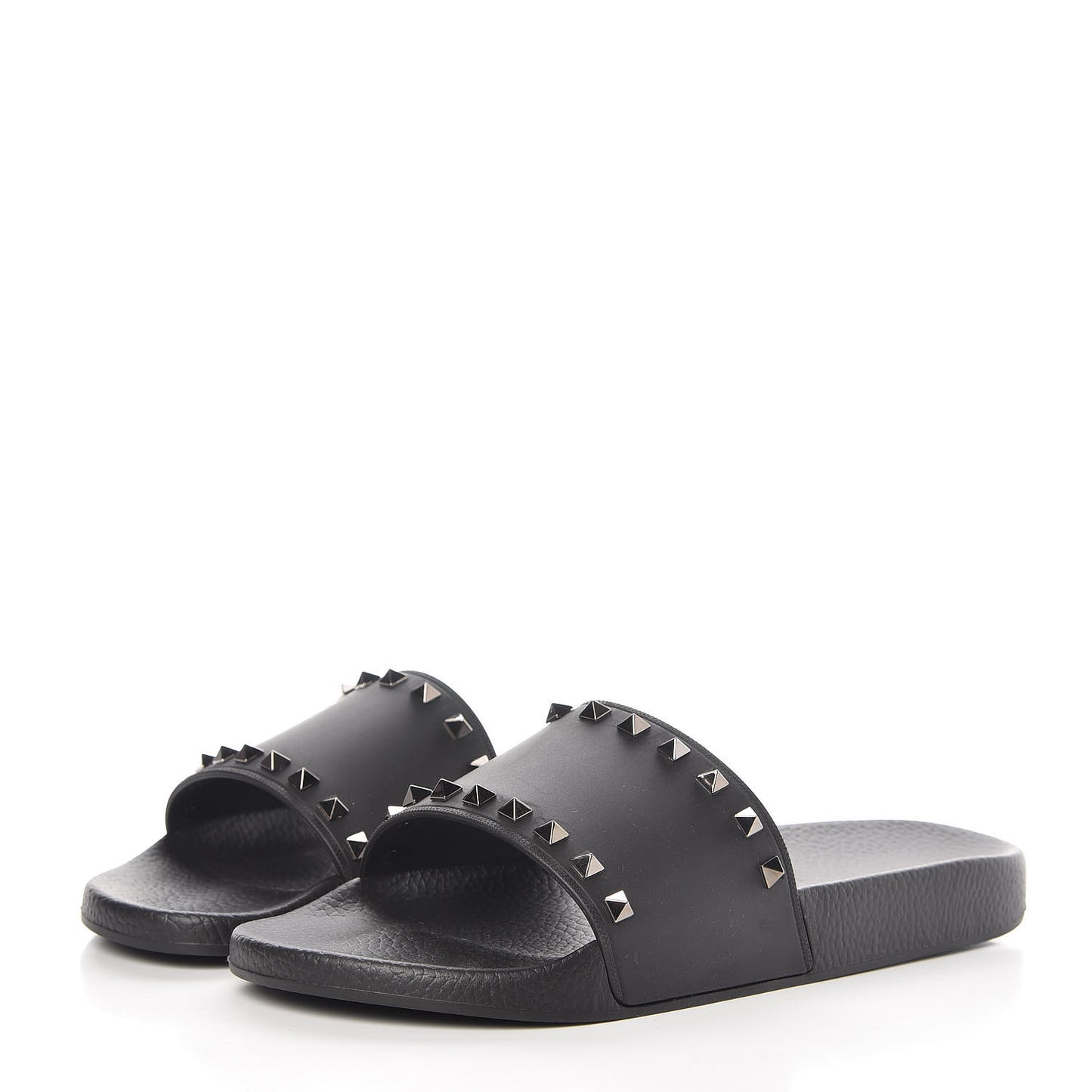 Rubber Rockstud Slide Sandals 44 Black