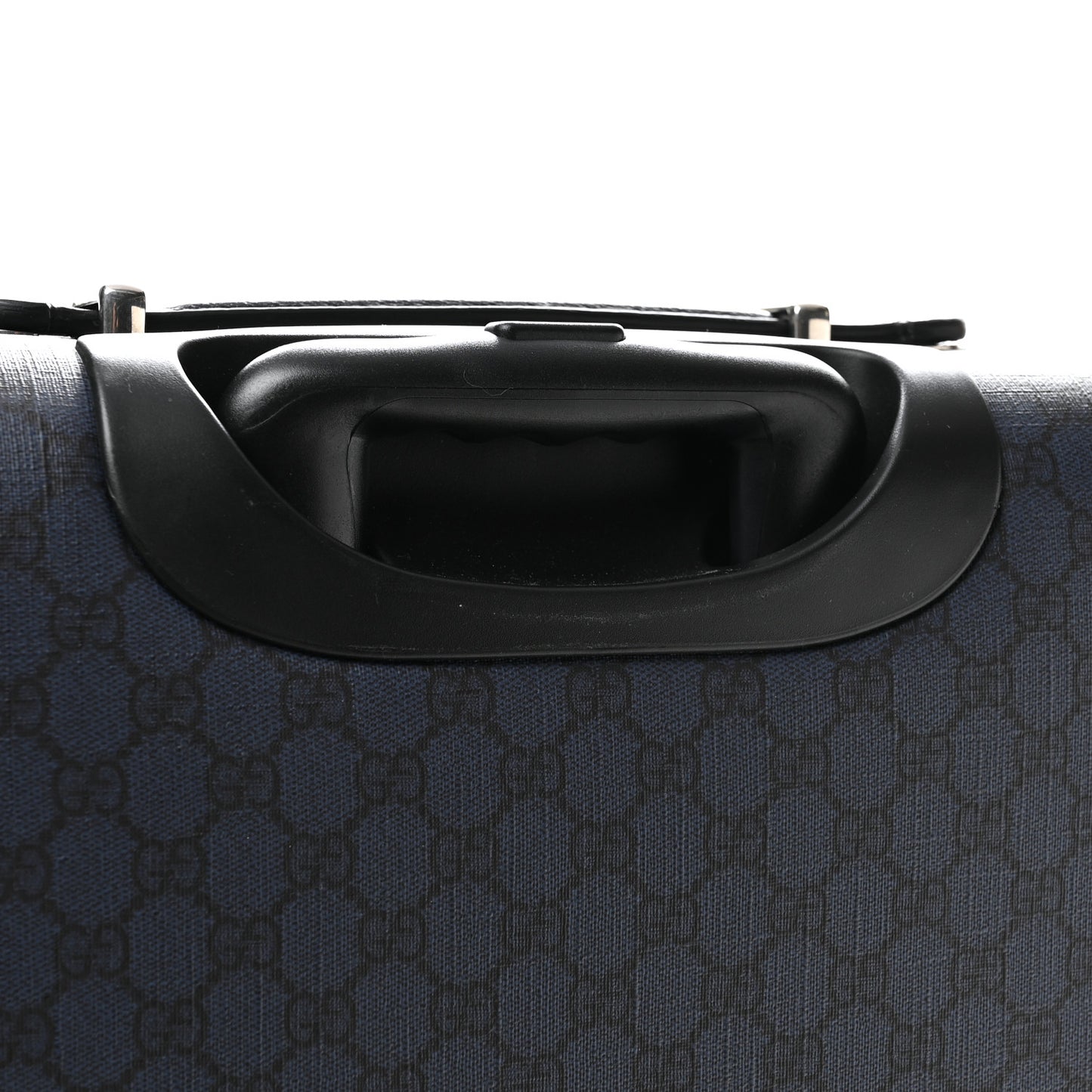 GG Supreme Monogram Textured Dollar Calfskin Web Ophidia Small Savoy Cabin Trolley Black Blue