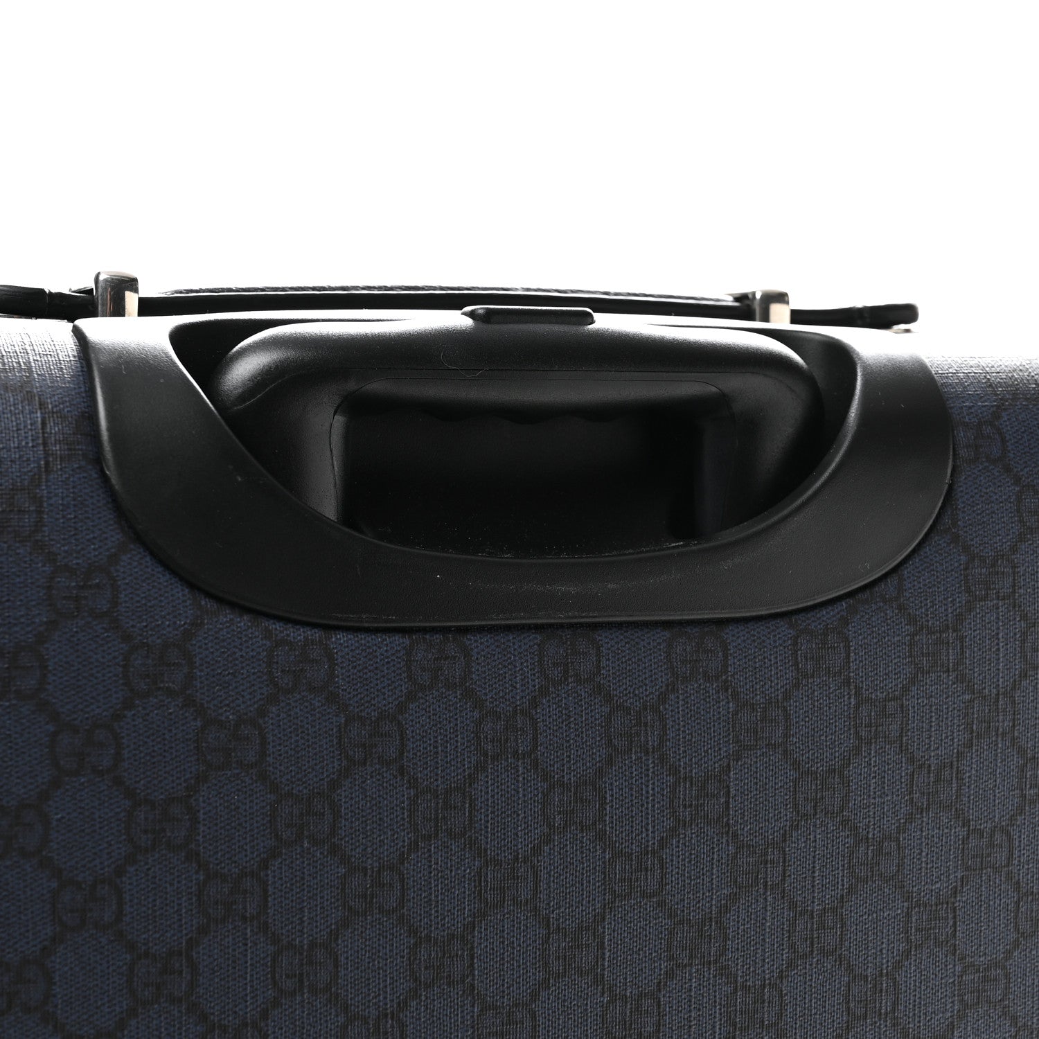 Gucci GG Supreme Monogram Textured Dollar Calfskin Web Ophidia Small Savoy Cabin Trolley Black Blue 12 of 12