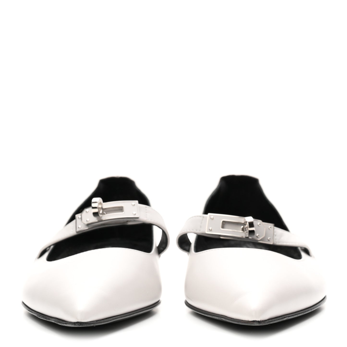 Calfskin Kelly Ballet Flat 38 Gris Clair