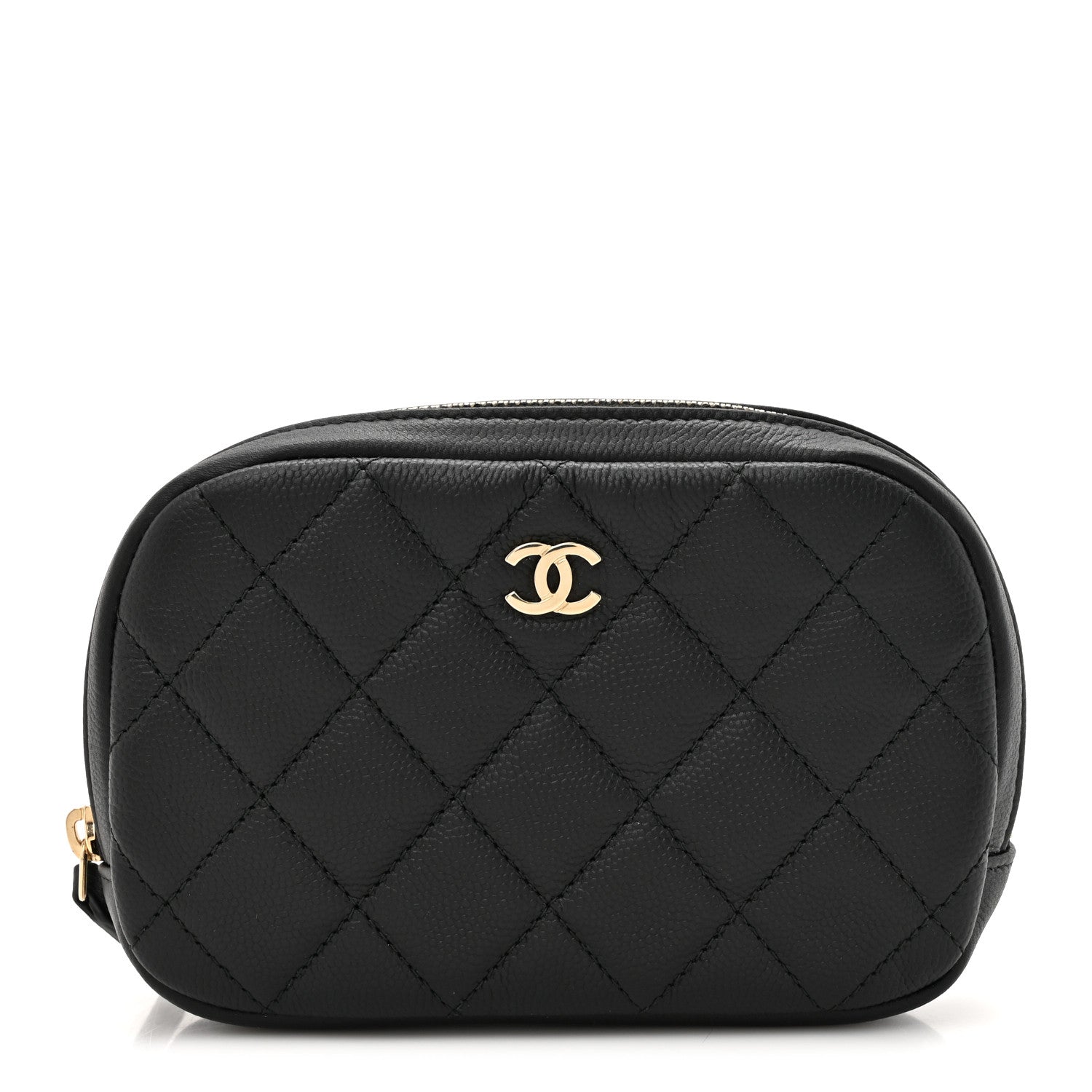 Chanel Caviar Quilted Small Curvy Pouch Cosmetic Case Black 1 of 8