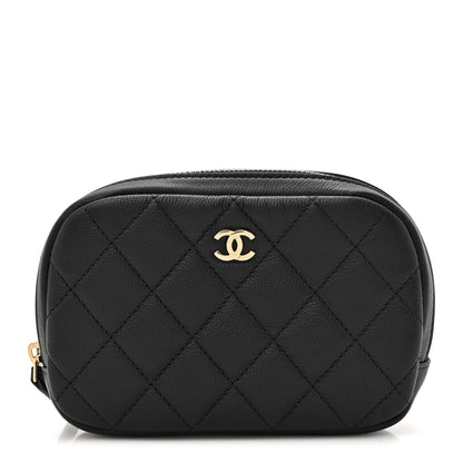 Chanel Caviar Quilted Small Curvy Pouch Cosmetic Case Black 1 of 8