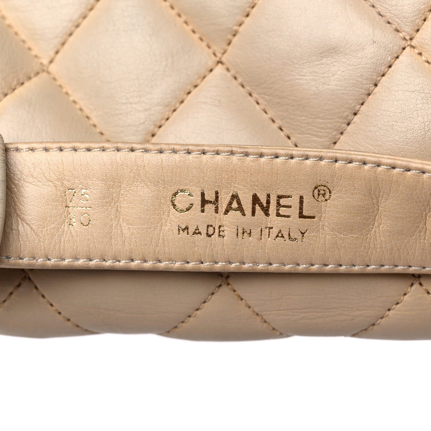 Lambskin Quilted Flap Waist Belt Bag 75 30 Beige