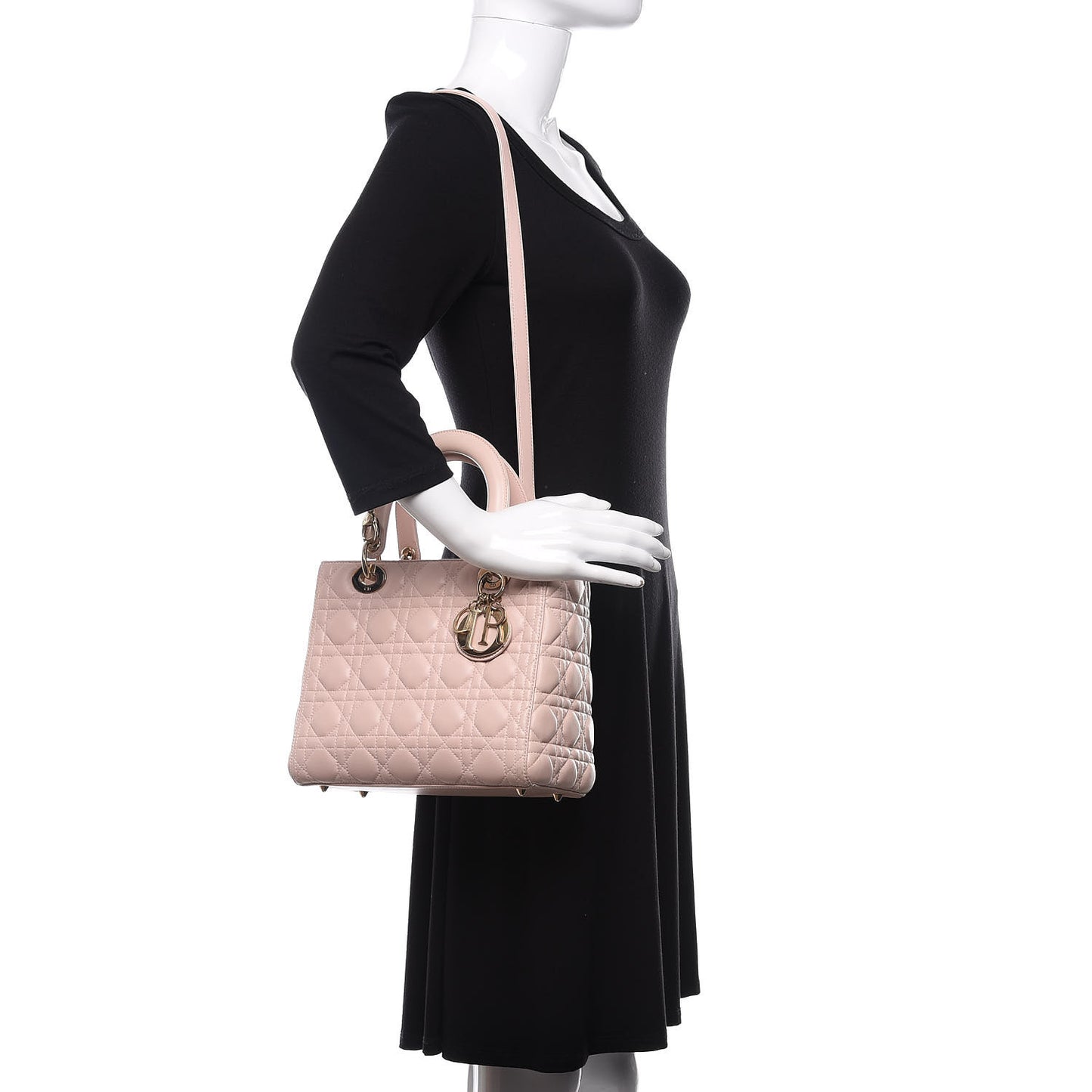 Lambskin Cannage Medium Lady Dior Light Pink