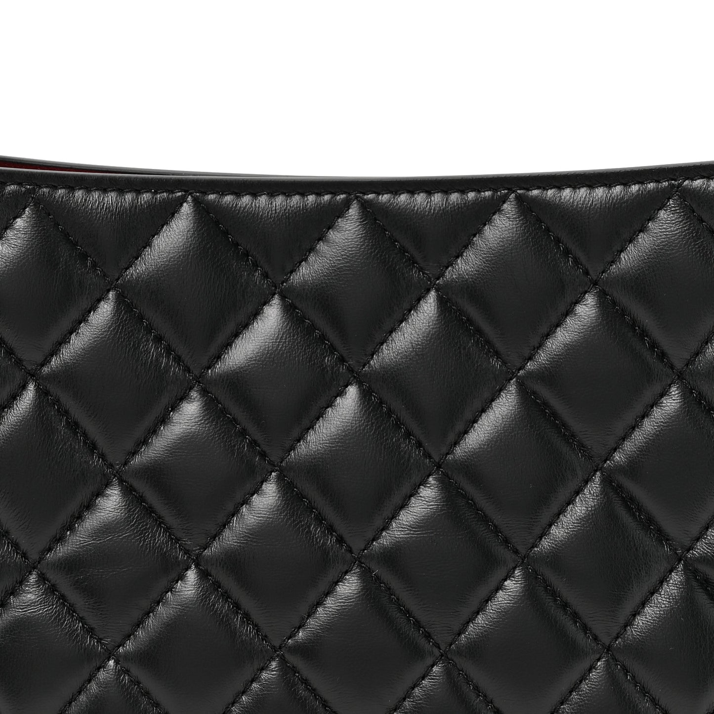 Lambskin Quilted CC Hobo Bag Black