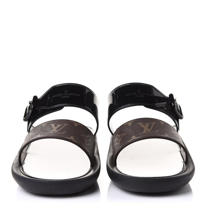 Louis Vuitton Monogram Sunbath Flat Mule Sandals 41 Black 2 of 9