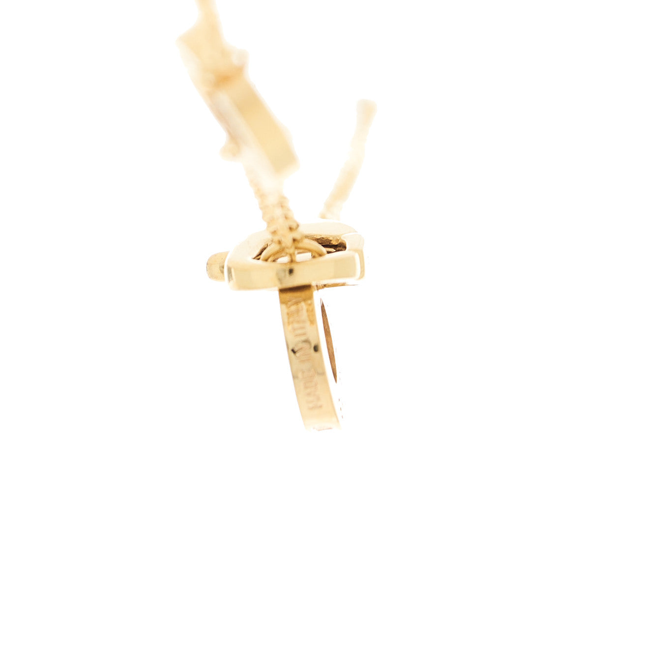 18K Yellow Gold Diamond Mother of Pearl Small Divas' Dream Pendant Necklace