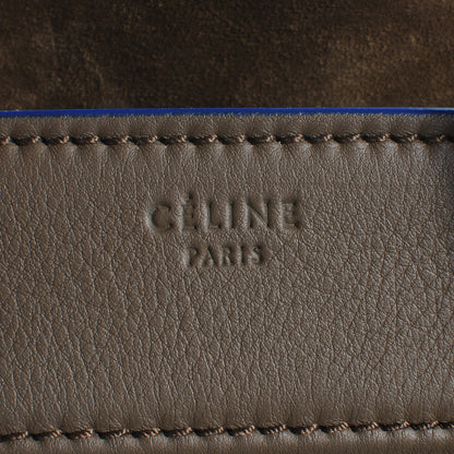 Celine Smooth Calfskin Medium Phantom Luggage Khaki Cobalt Trim 14 of 17