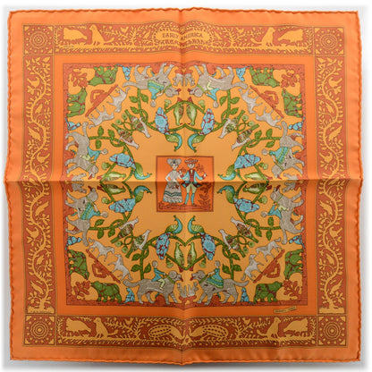 Hermes Silk Early America Pocket Square Scarf 2 of 7