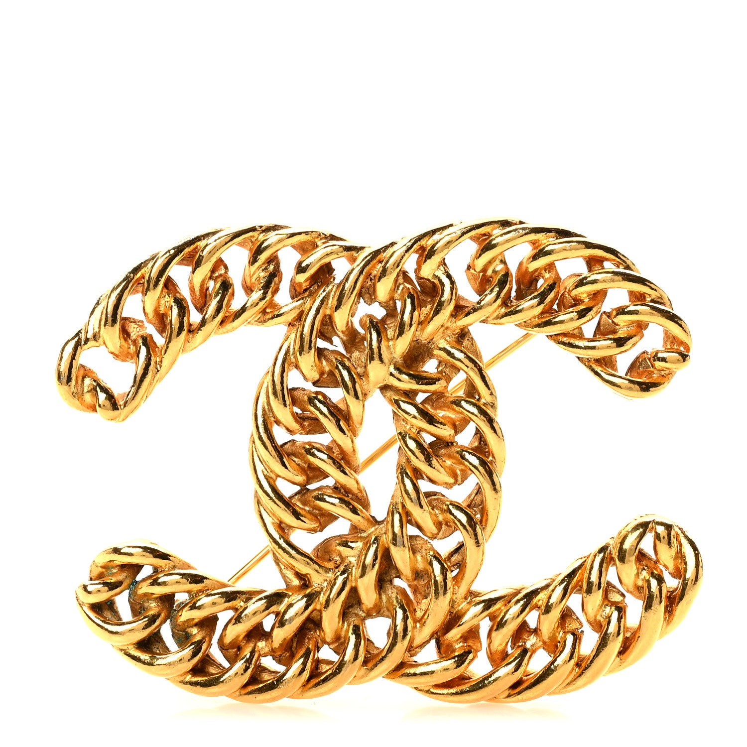 Chanel Metal Chain CC Brooch Gold 1 of 5