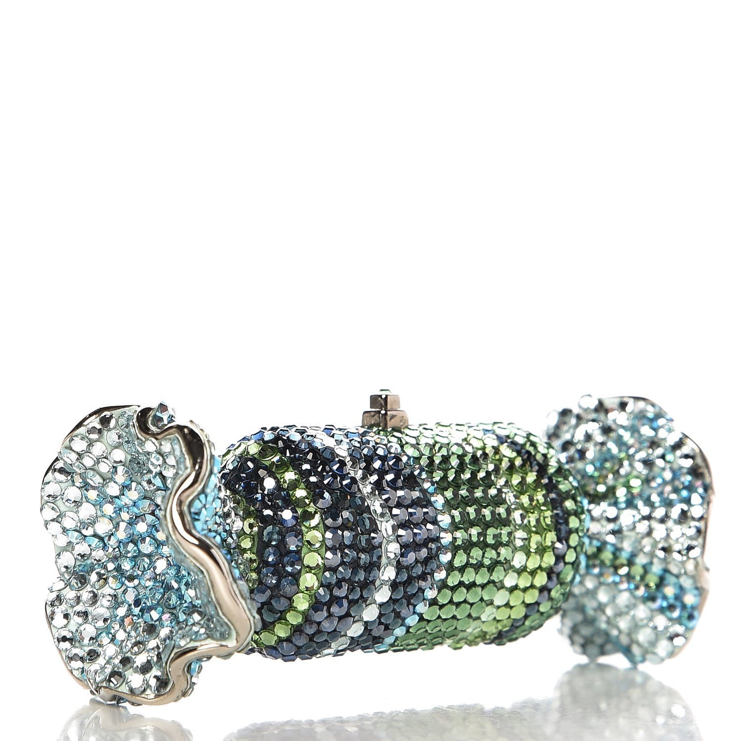 Crystal Candy Minaudiere Pill Case Blue Green