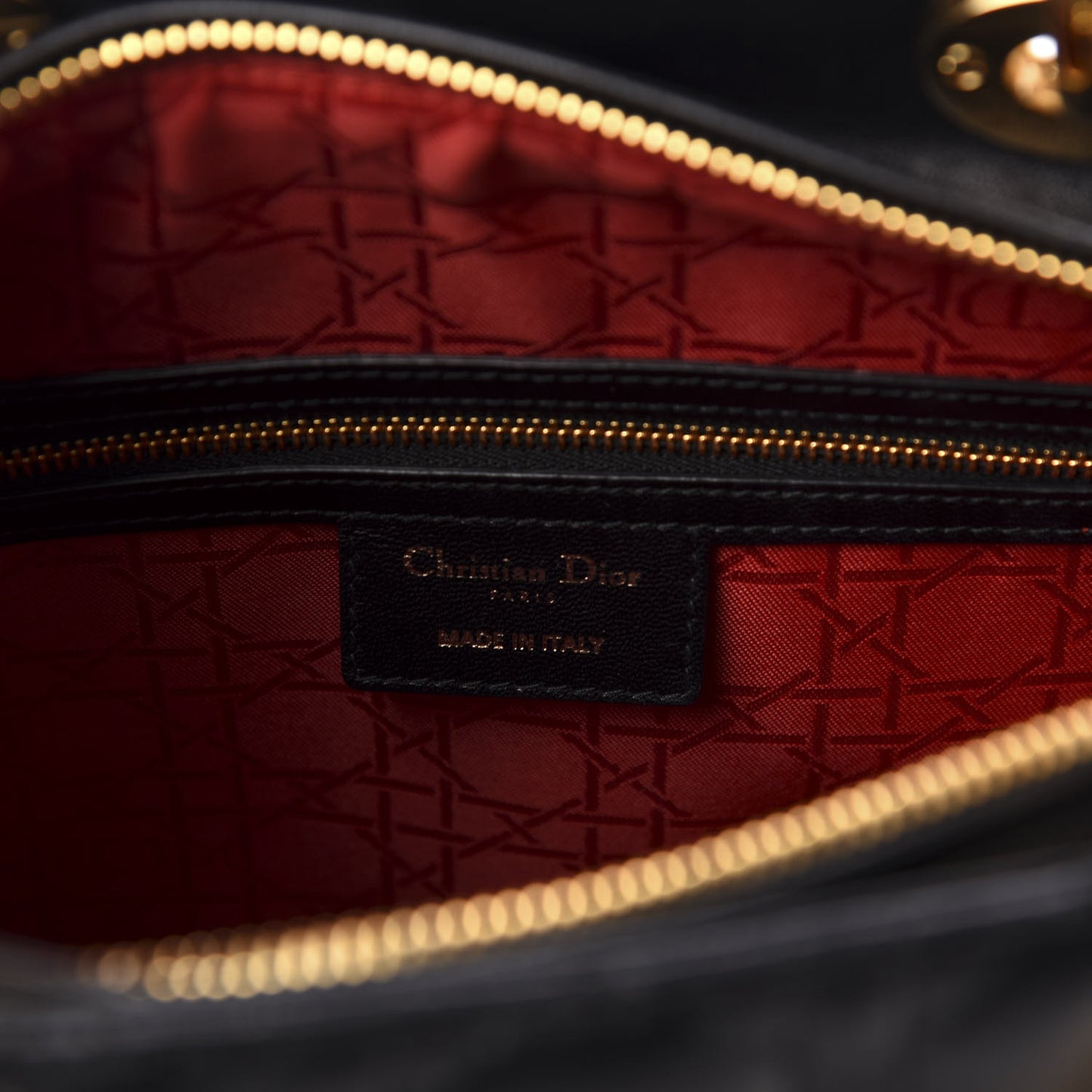 Lambskin Cannage Large Lady Dior Black