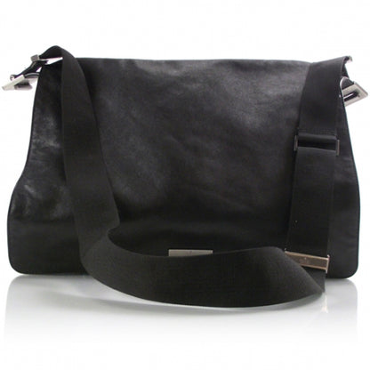 Gucci Vintage Leather Cross Body Messenger Bag Black 1 of 2