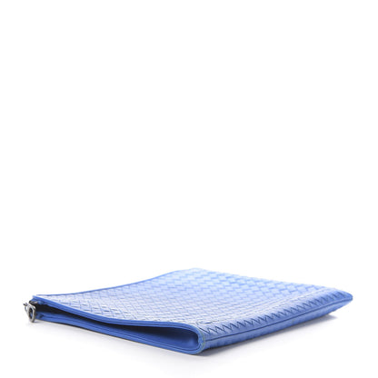 Bottega Veneta Nappa Intrecciato Flat Zip Pouch Blue 3 of 8