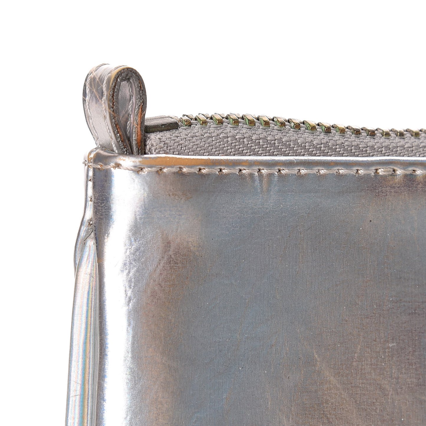 Holographic Faux Leather Falabella Zip Pouch