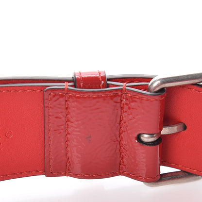 Gucci Patent Rubber Game Patch Logo Belt Bag 95 38 Hibiscus Red 9 of 10