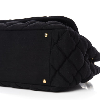 Chanel Jersey Bubble Quilt Flap Black 7 of 10