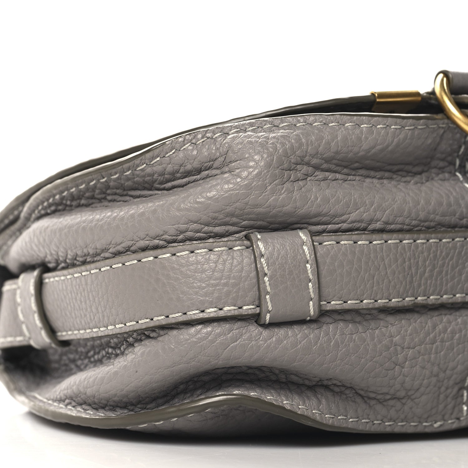 Chloe Calfskin Mini Marcie Round Crossbody Bag Cashmere Grey 8 of 9