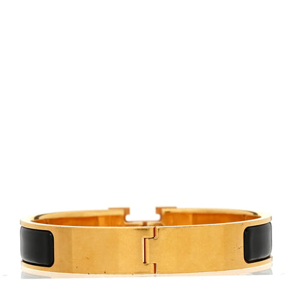 Hermes Enamel Narrow Clic Clac H Bracelet GM Black 3 of 5
