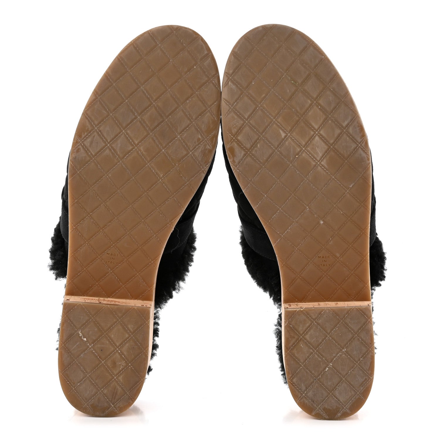 Chanel Suede Calfskin Shearling Turn Lock Clogs 41 Black 5 of 11
