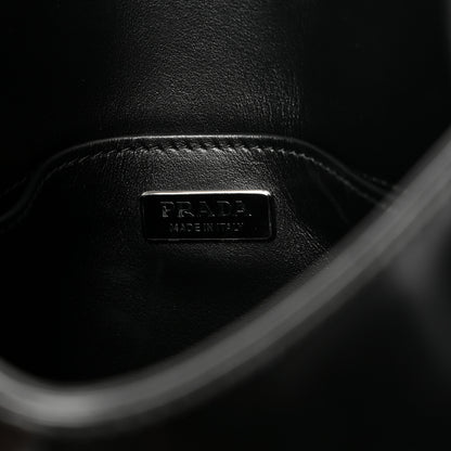 Prada Spazzolato Cleo Flap Shoulder Bag Black 6 of 10