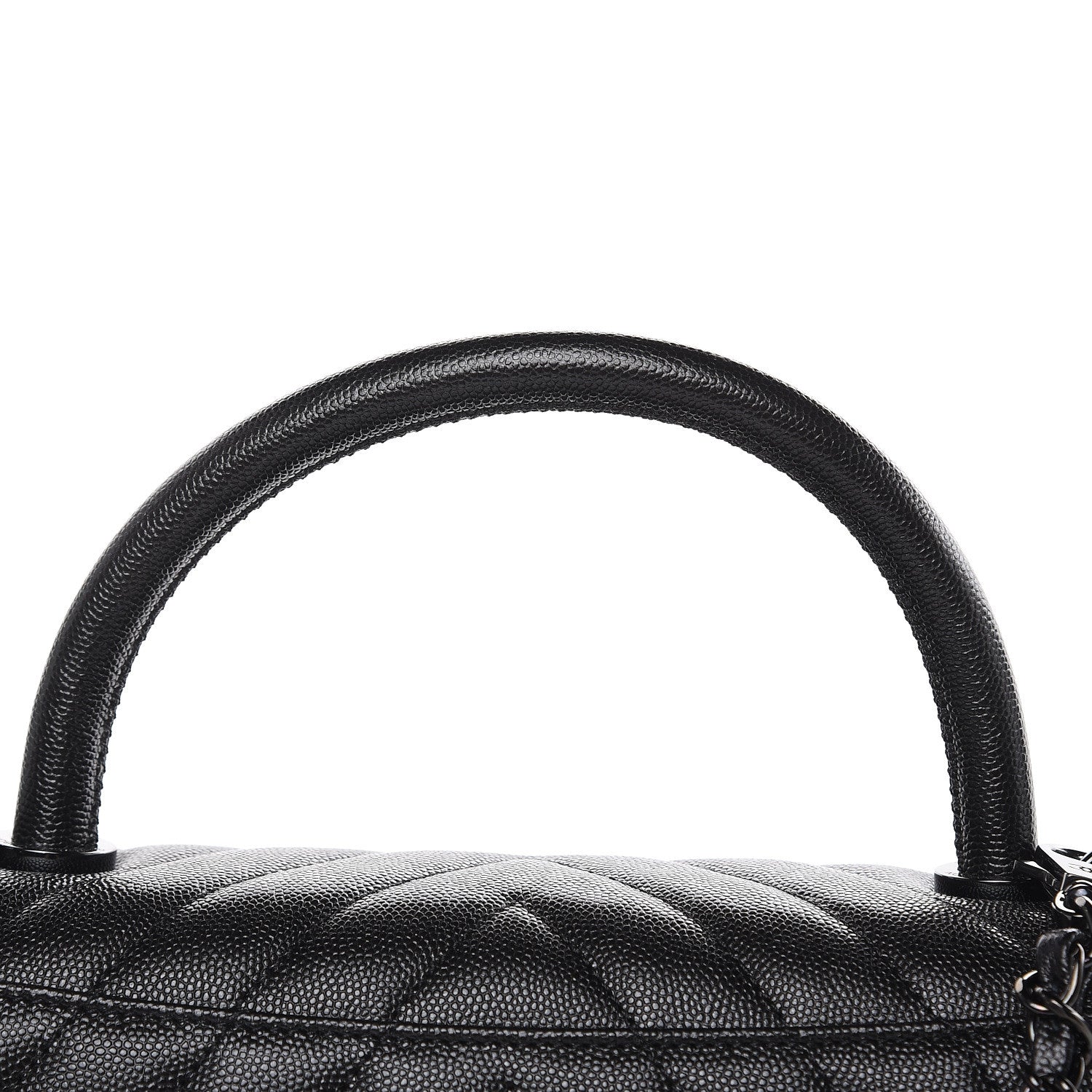 Chanel Caviar Chevron Quilted Small Coco Handle Flap So Black 4 of 10