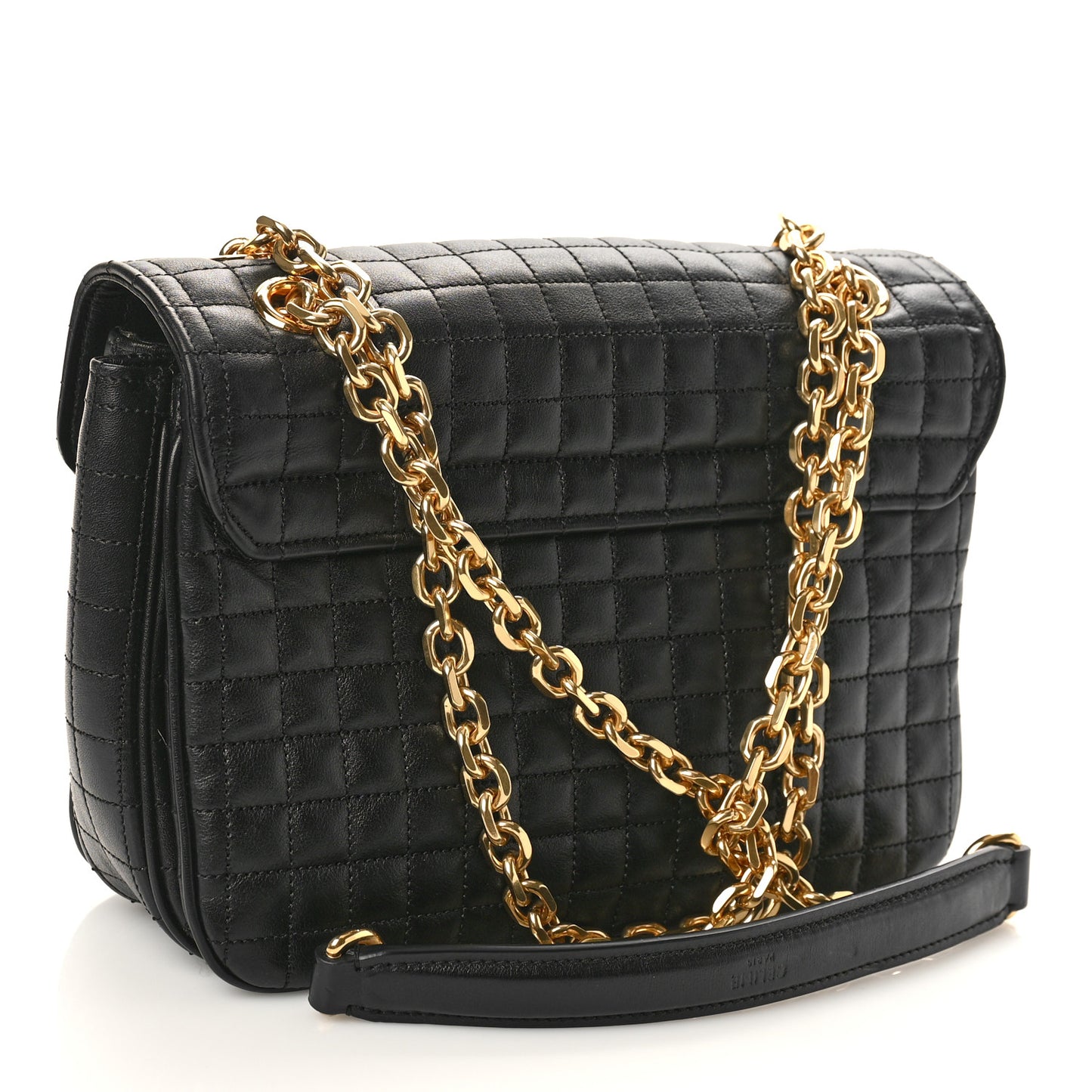 Calfskin Quilted Medium C Bag Black
