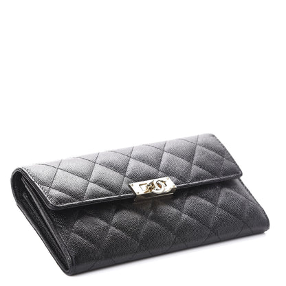 Chanel Caviar Quilted Large Golden Class Gusset Flap Wallet Black 4 of 7