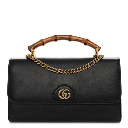 Gucci Wonka Grain Calfskin Mini Diana Bamboo Top Handle Shoulder Bag Black 1 of 9