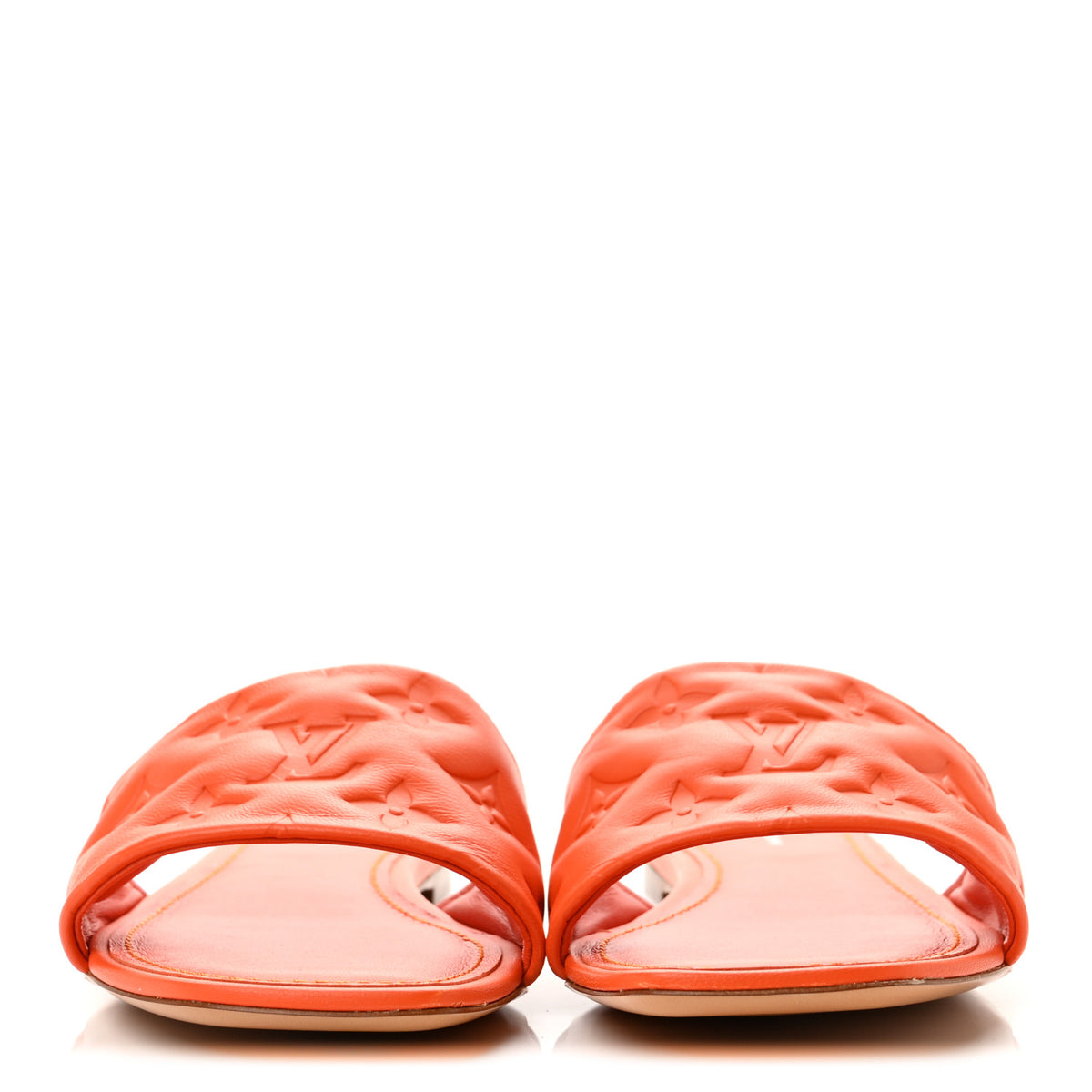 Lambskin Embossed Monogram Revival Flat Mules 39 Orange
