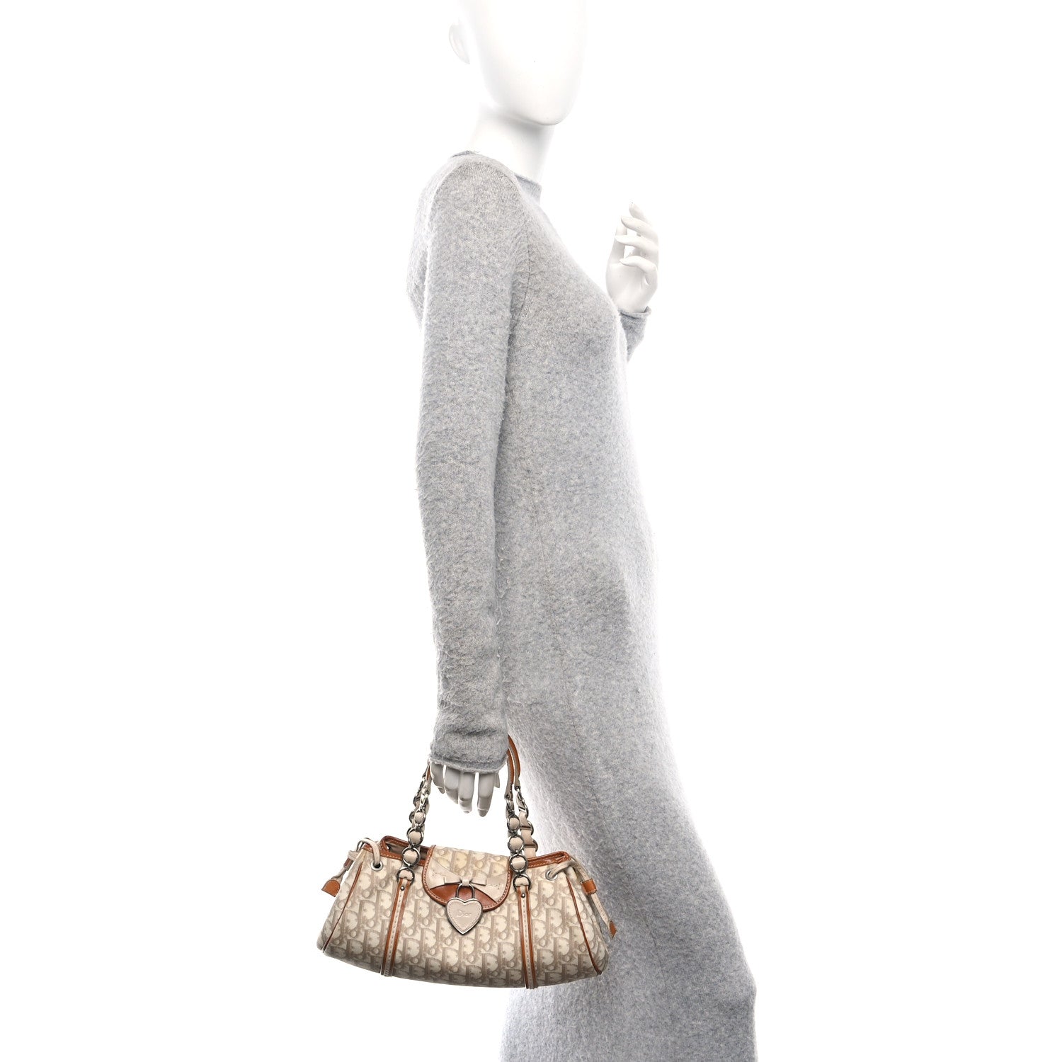 Christian Dior Monogram Romantique Trotter Shoulder Bag Beige 2 of 15