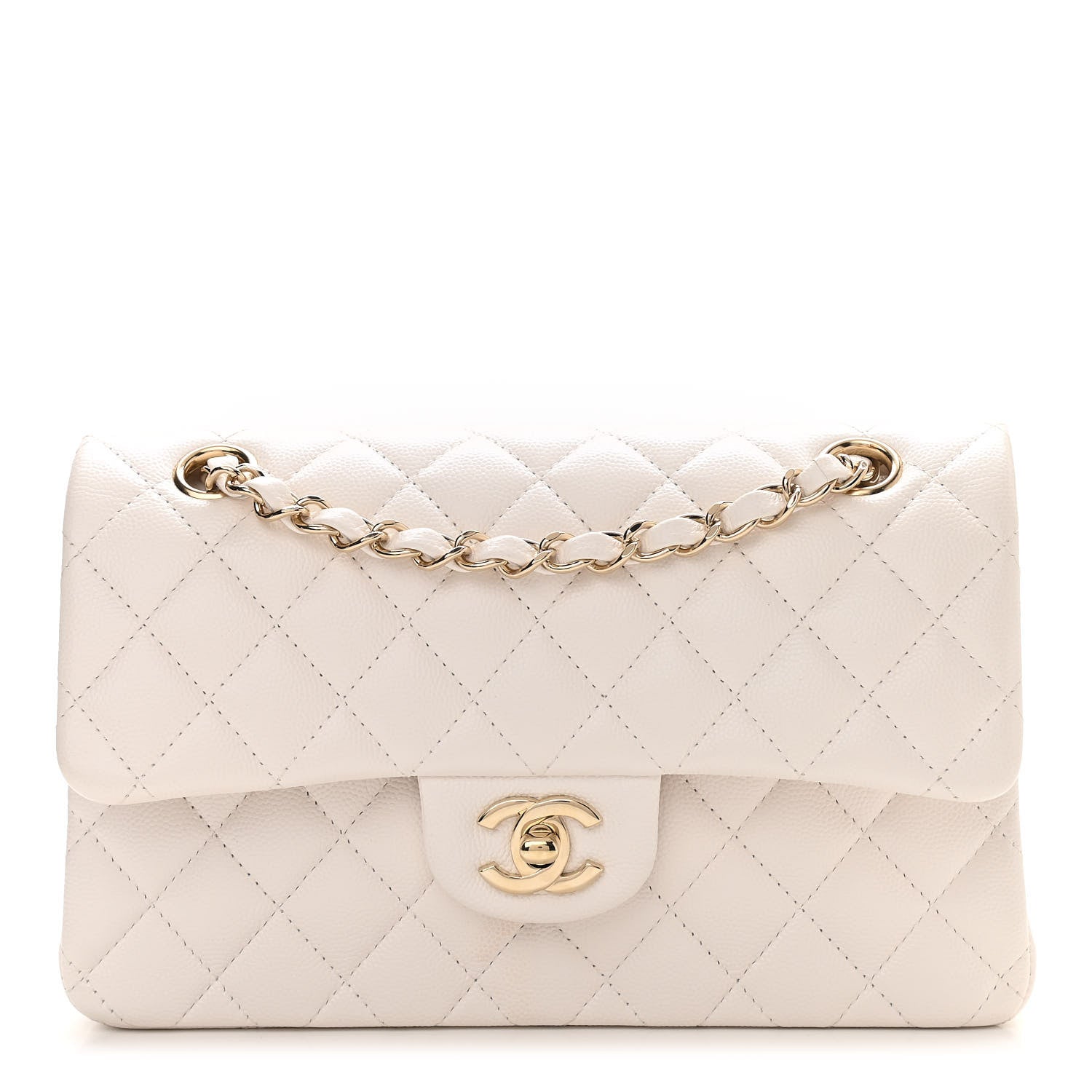 Chanel Caviar Quilted Small Double Flap Ivory 1 of 9