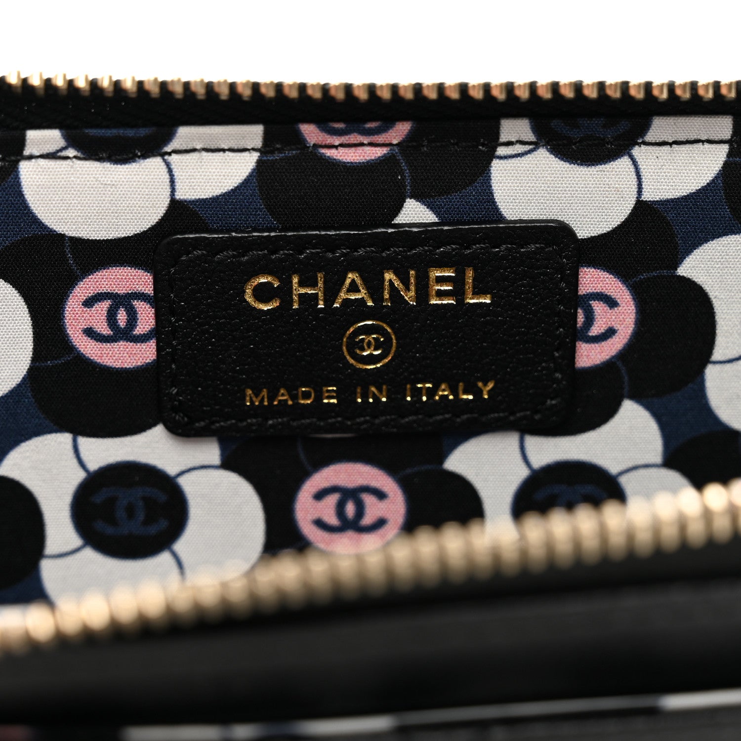 Chanel Lambskin Enamel Quilted Zippered Card Holder Black 6 of 8