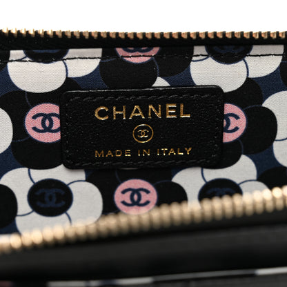Chanel Lambskin Enamel Quilted Zippered Card Holder Black 6 of 8