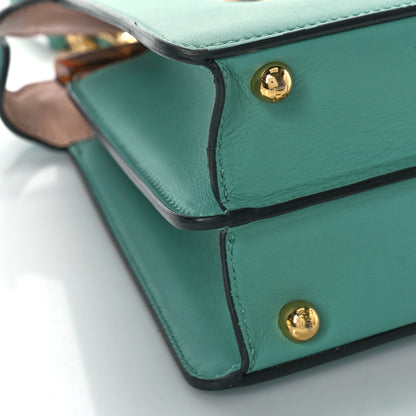 Fendi Vitello Seta Shiny Nappa Plexiglass Small Peekaboo I SEE U Satchel Menta Light Rose 8 of 17