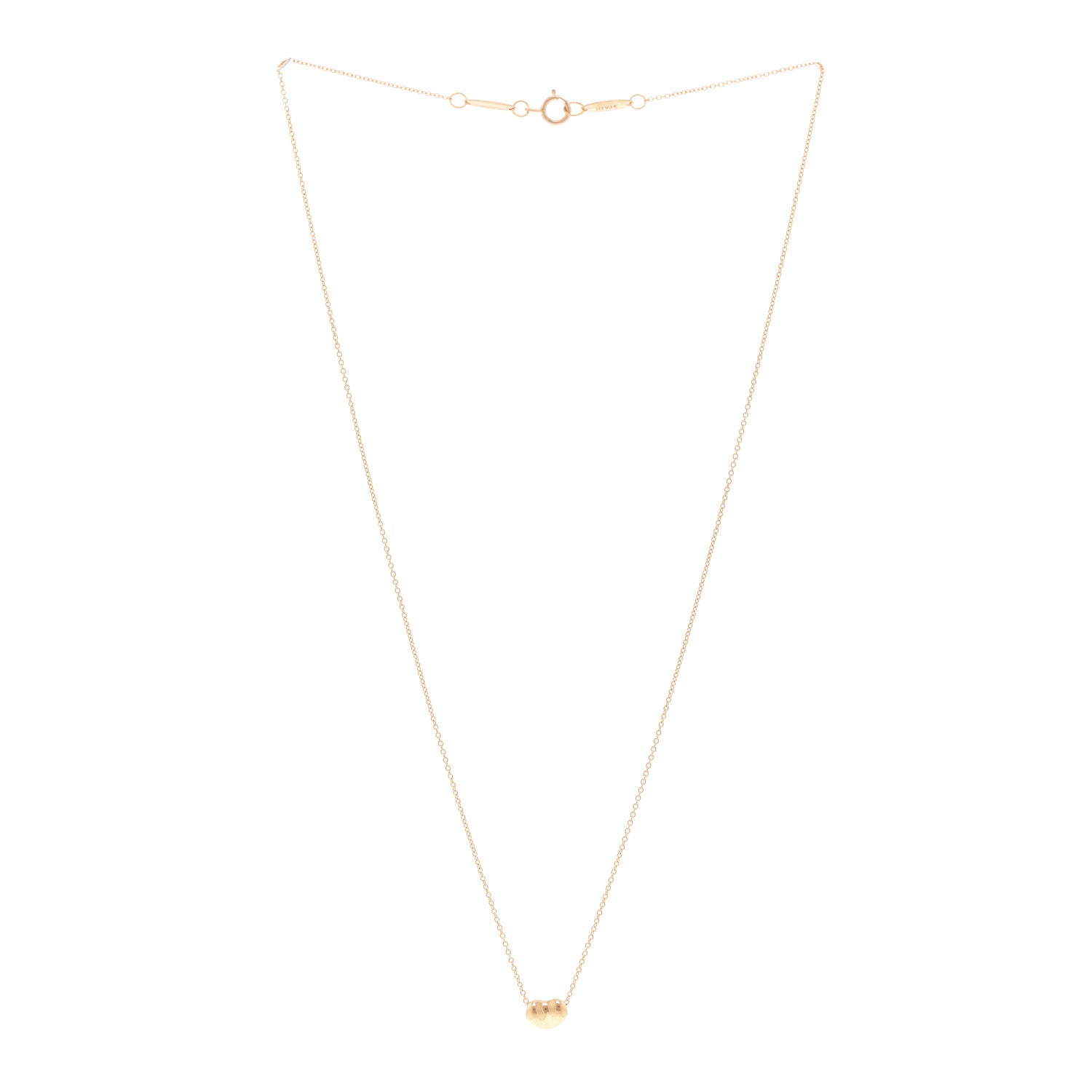 Tiffany 18K Yellow Gold 6.5mm Elsa Peretti Bean Pendant Necklace 3 of 4