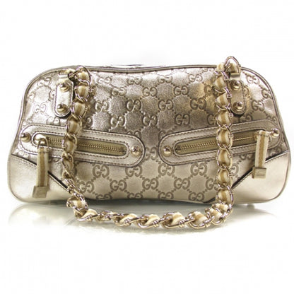 Gucci Guccissima Capri Satchel Metallic Gold 1 of 10