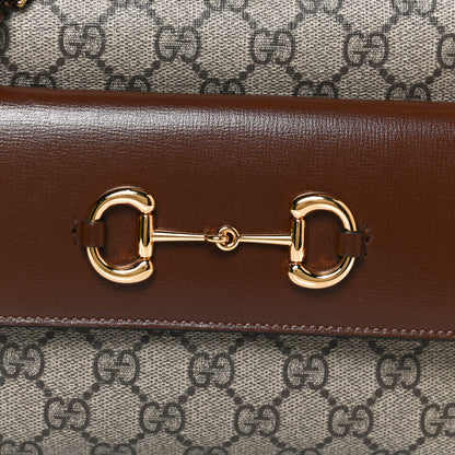 Gucci GG Supreme Monogram Small Horsebit 1955 Shoulder Bag Beige Brown Sugar 9 of 14