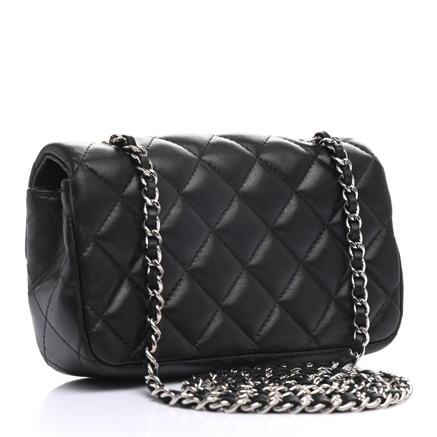 Chanel Lambskin Quilted Extra Mini Rectangular Flap Black 4 of 14