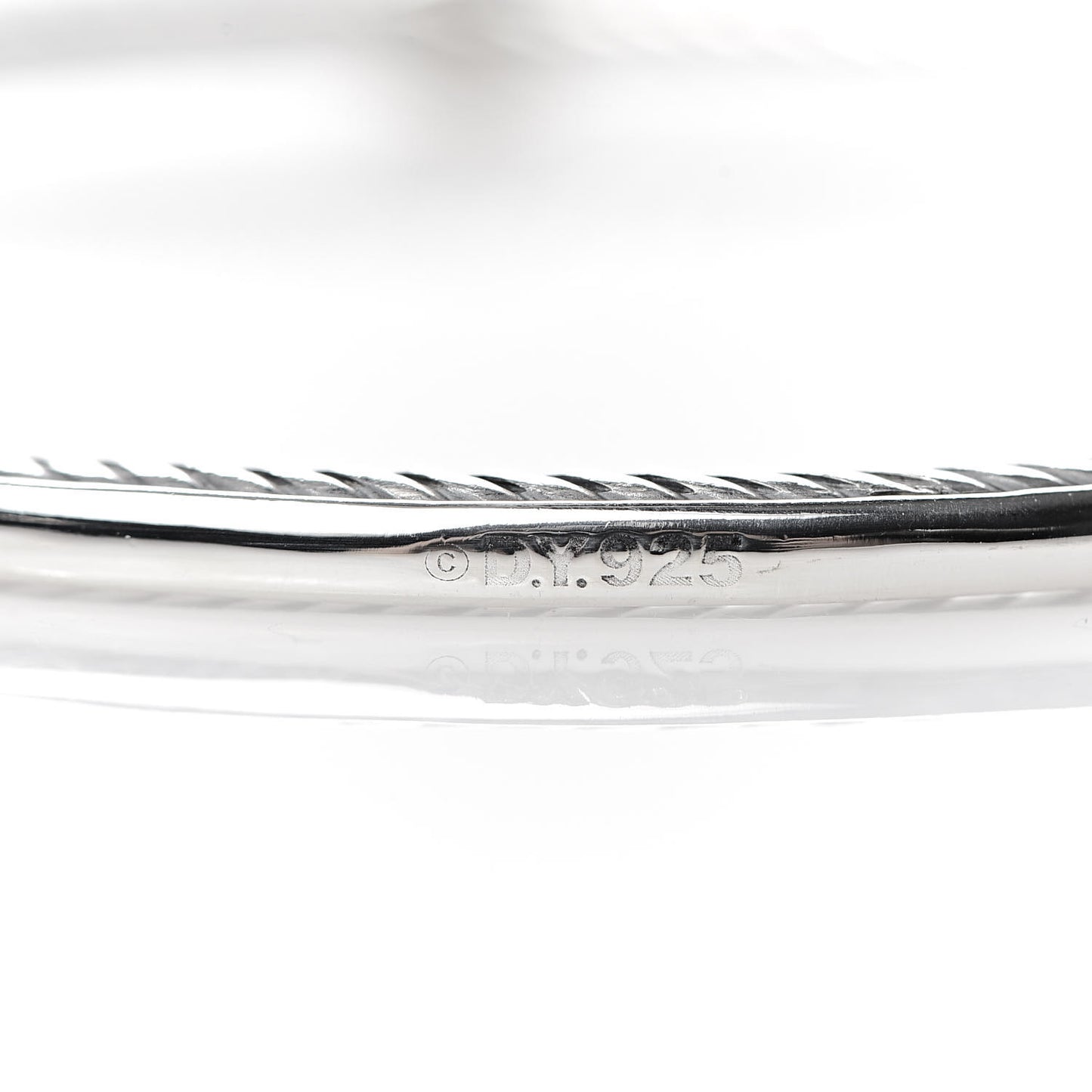 Sterling Silver Diamond 3mm Oval Cable Bangle Bracelet