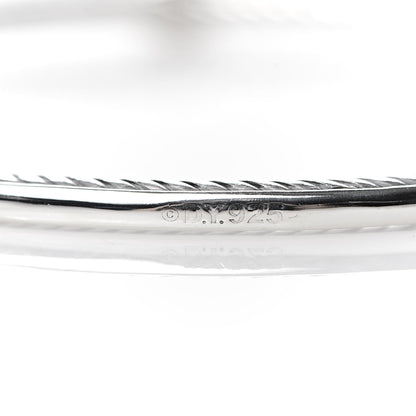 David Yurman Sterling Silver Diamond 3mm Oval Cable Bangle Bracelet 4 of 4