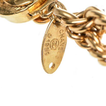 Chanel Pearl Crystal Necklace Gold 7 of 8