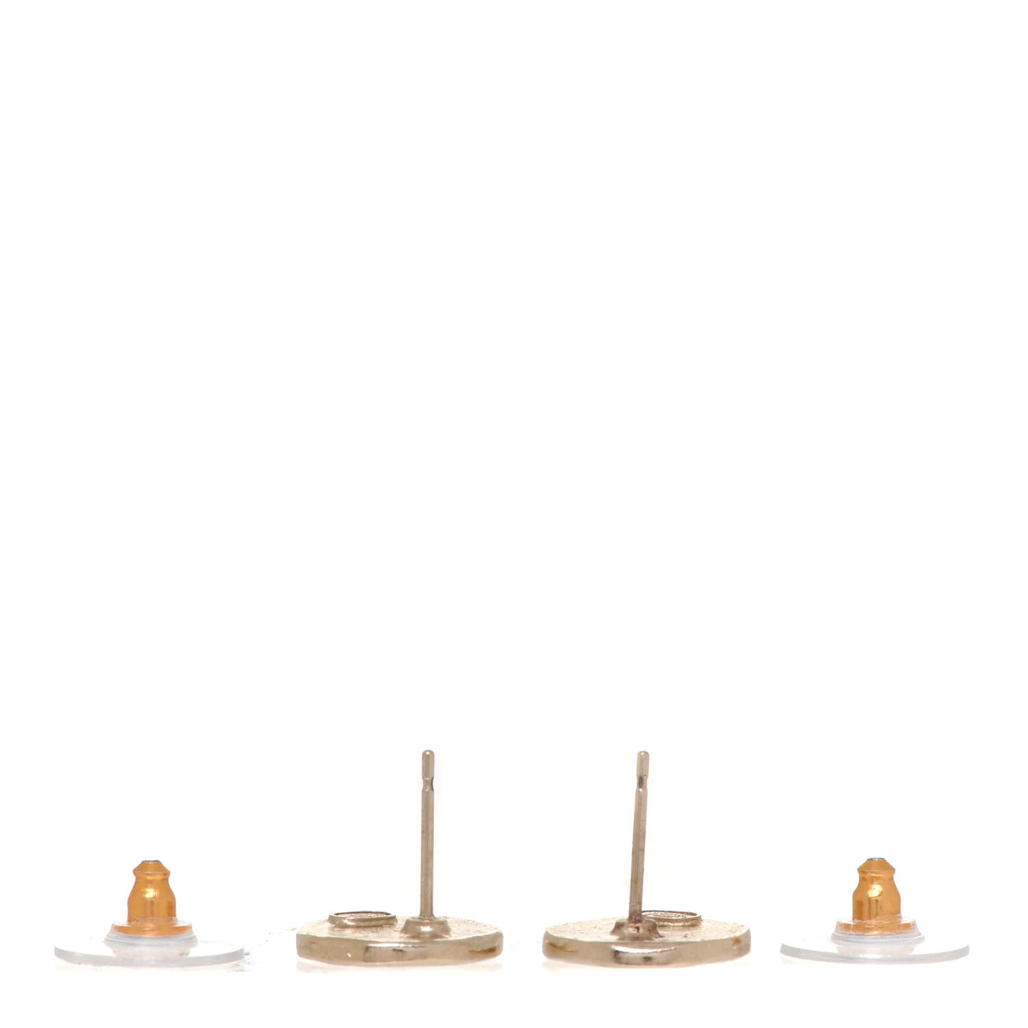 Crystal CC Round Earrings Gold