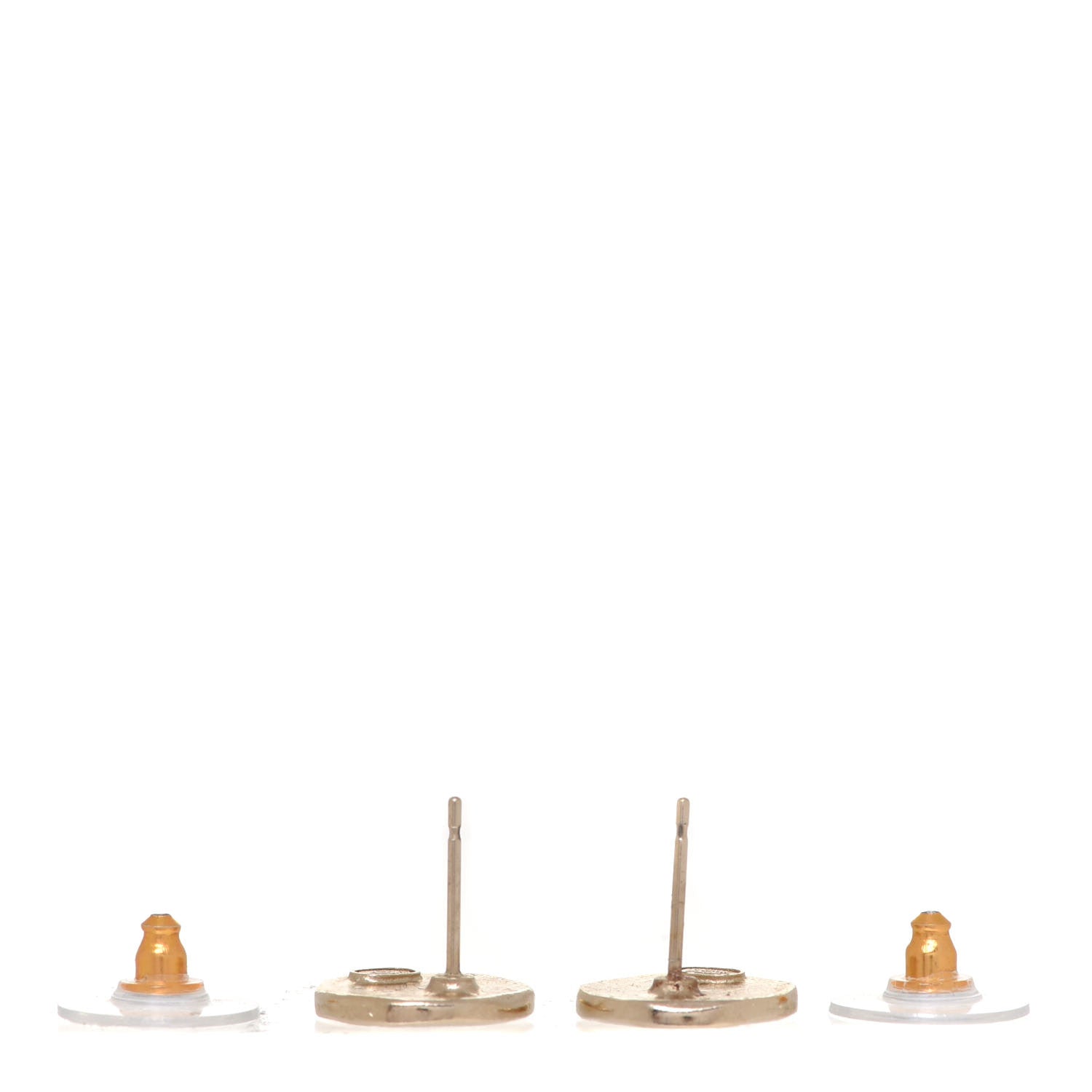 Chanel Crystal CC Round Earrings Gold 3 of 4